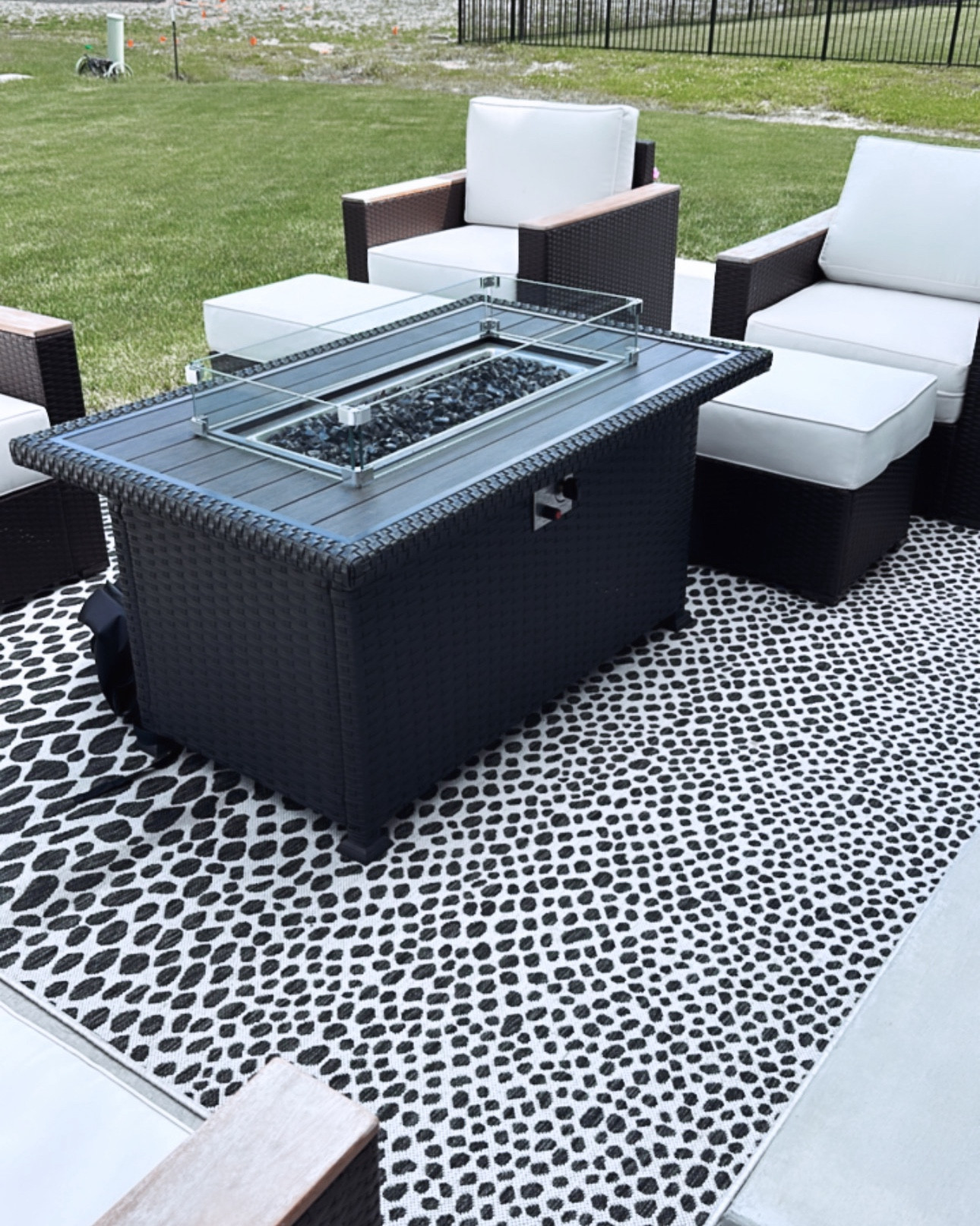 Gearing up for your outdoor summer evenings?! My husband and I LOVE the sectional and chair set, fire pit and outdoor rug we have out for breathtaking and comfortable spring and summer nights ☀️🤌 Linked every item! 
Xoxo,
CeCe 🔥

#LTKSeasonal #LTKParties #LTKHome