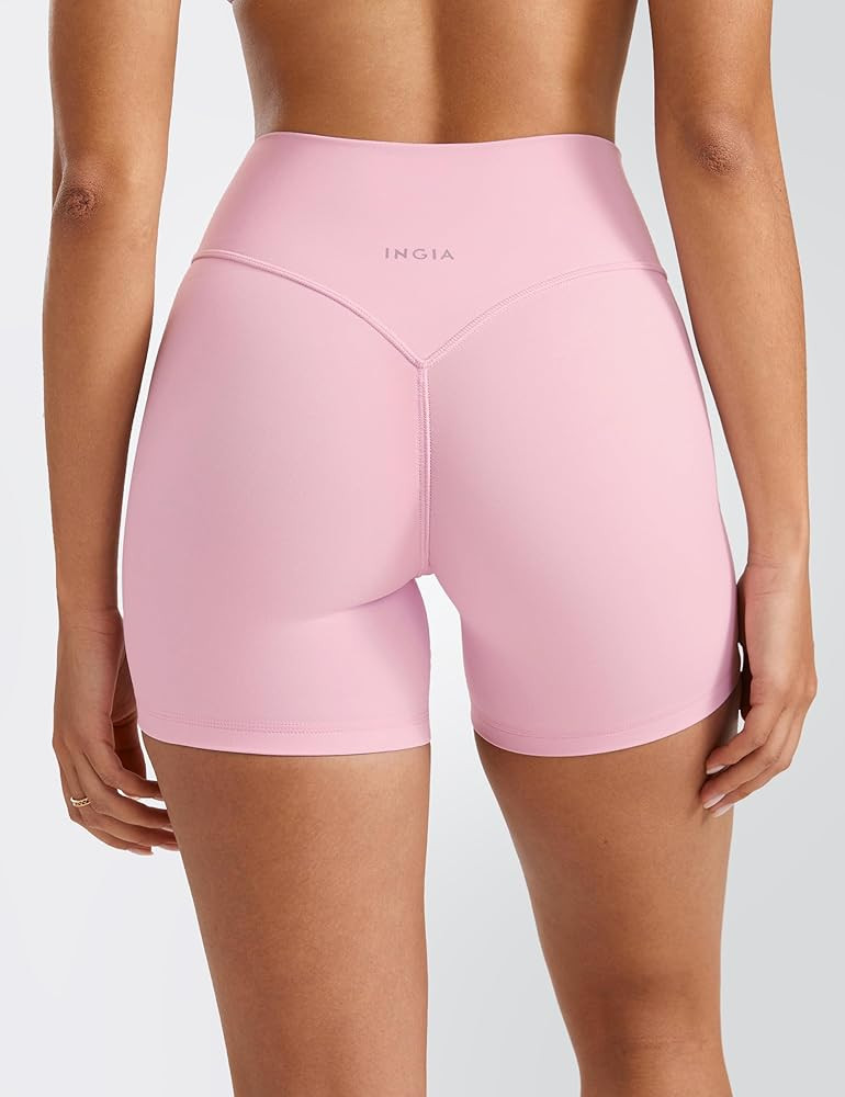 Womens High Waist No Front Seam Scrunch Butt Biker Shorts 5 Inches V-Back Scrunch Booty Gym Worko... | Amazon (US)