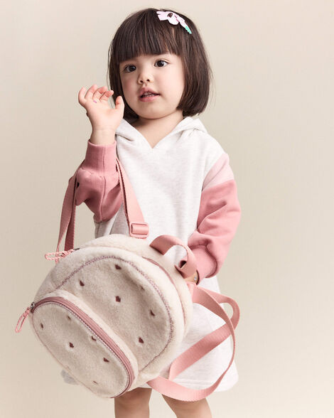 Toddler Heart Sherpa Backpack - Cream/Pink | Carter's Inc