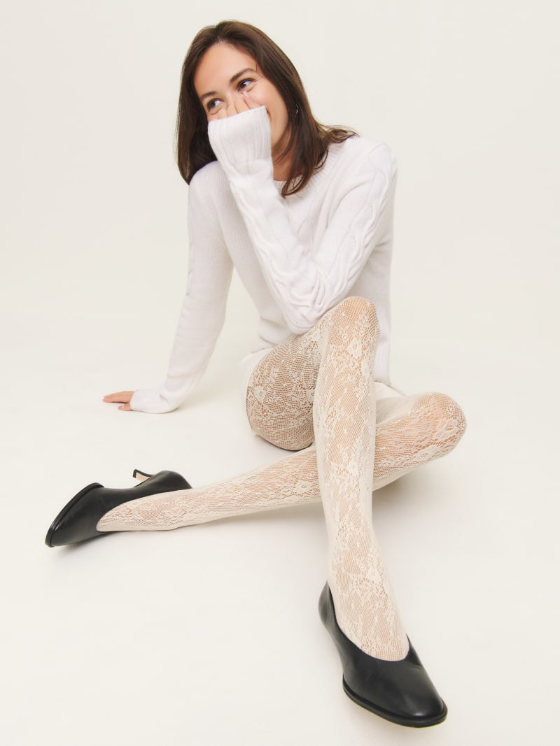 Swedish Stockings Rosa Lace Tights | Reformation (Global)