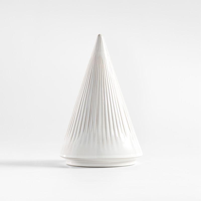 Dover Medium White Ceramic Christmas Tree 9" + Reviews | Crate & Barrel | Crate & Barrel