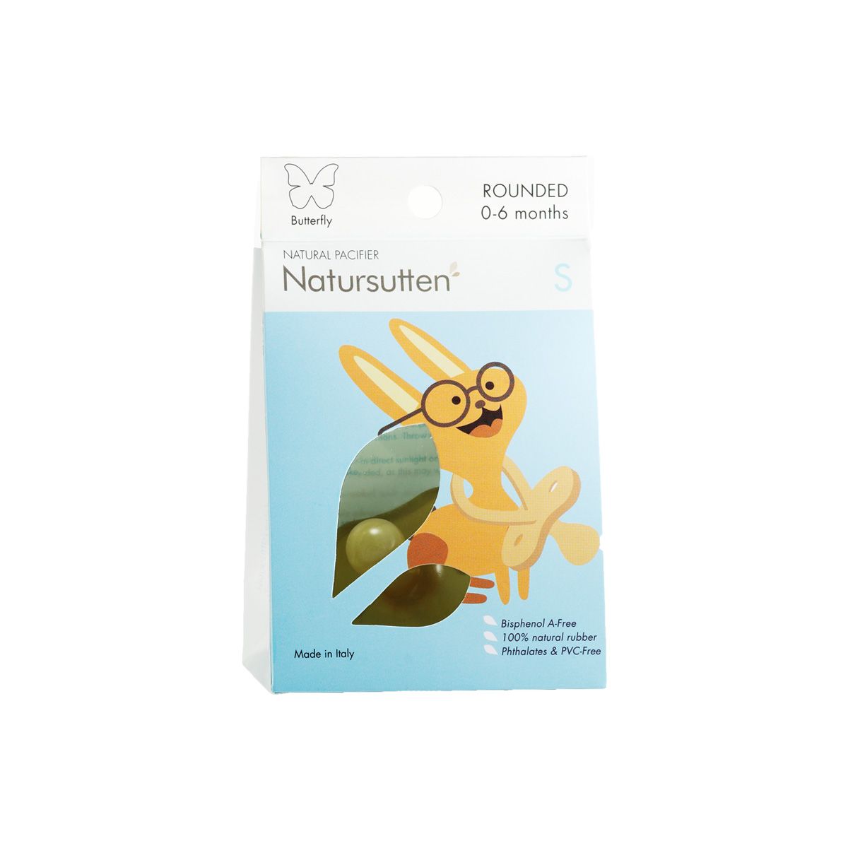 Natursutten Butterfly Rounded Pacifier - 2 pack (Age / Stage: 0-6M) | The Tot