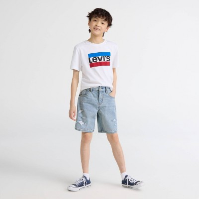 Levi's® Boys' Destructed Jean Shorts - Light Wash 8 | Target