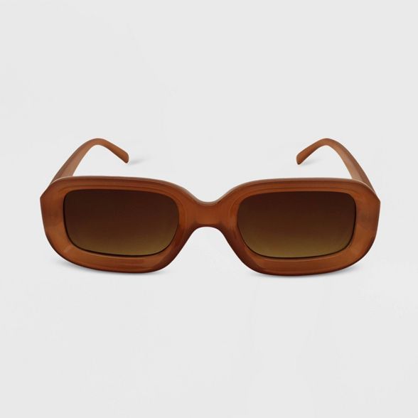Women&#39;s Rectangle Sunglasses - Wild Fable&#8482; Brown | Target