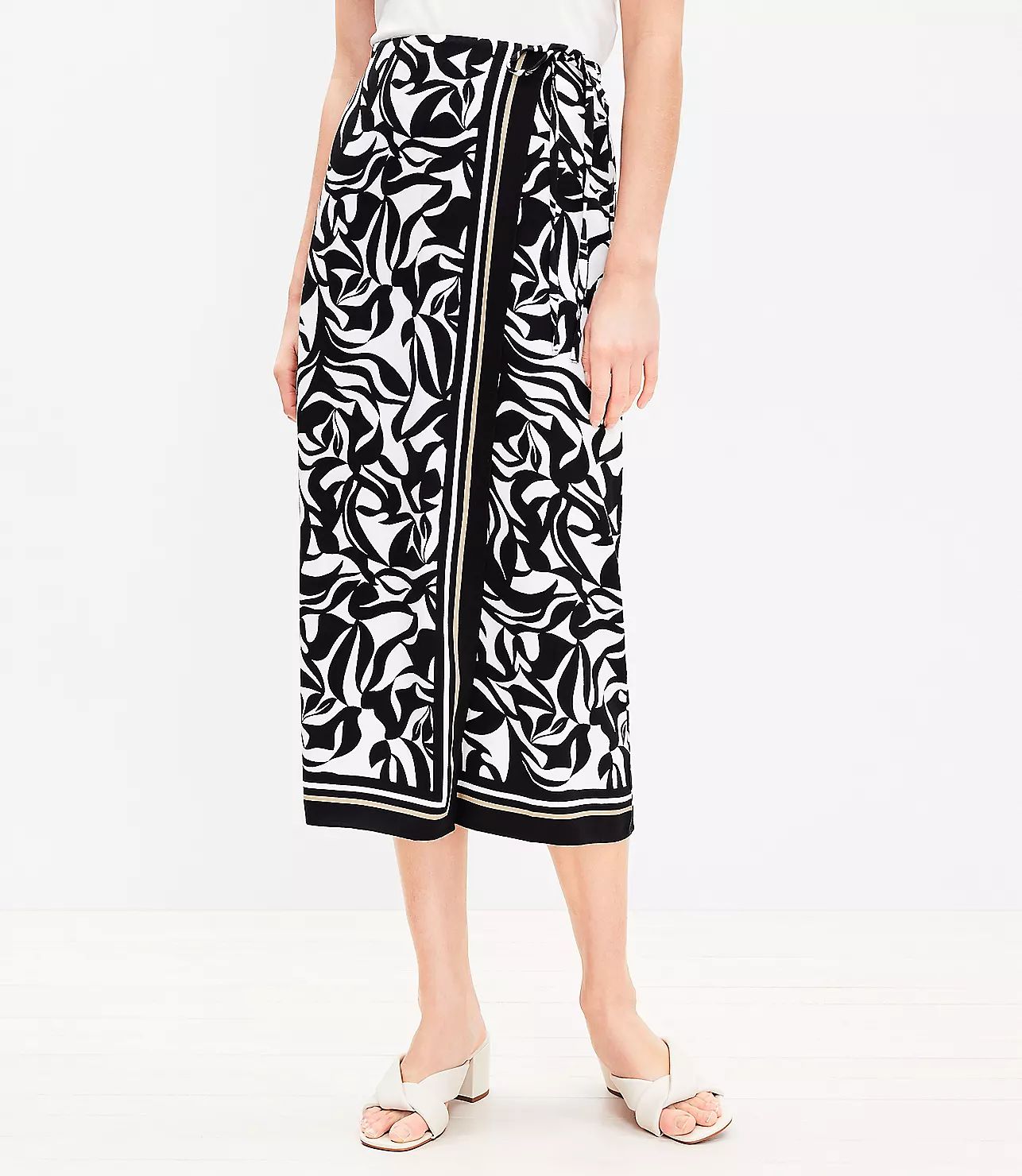 Abstract Swirl Column Wrap Skirt | LOFT