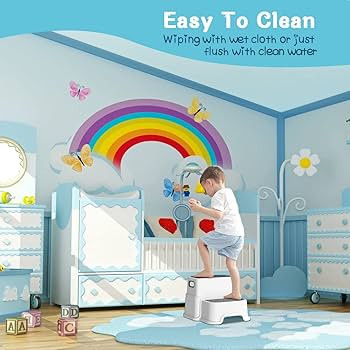 Toddler Step Stool, 2 Step Stool for Kids with Anti-Slip Surface and Rubber Bottom, Kids Step Sto... | Amazon (US)