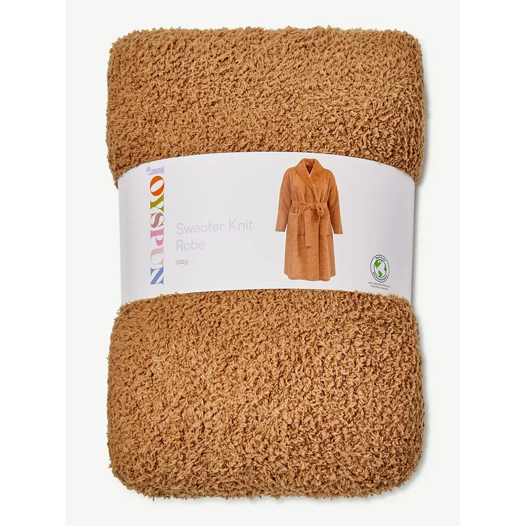 Joyspun Women's Sweater Knit Robe, Sizes up to 3X | Walmart (US)