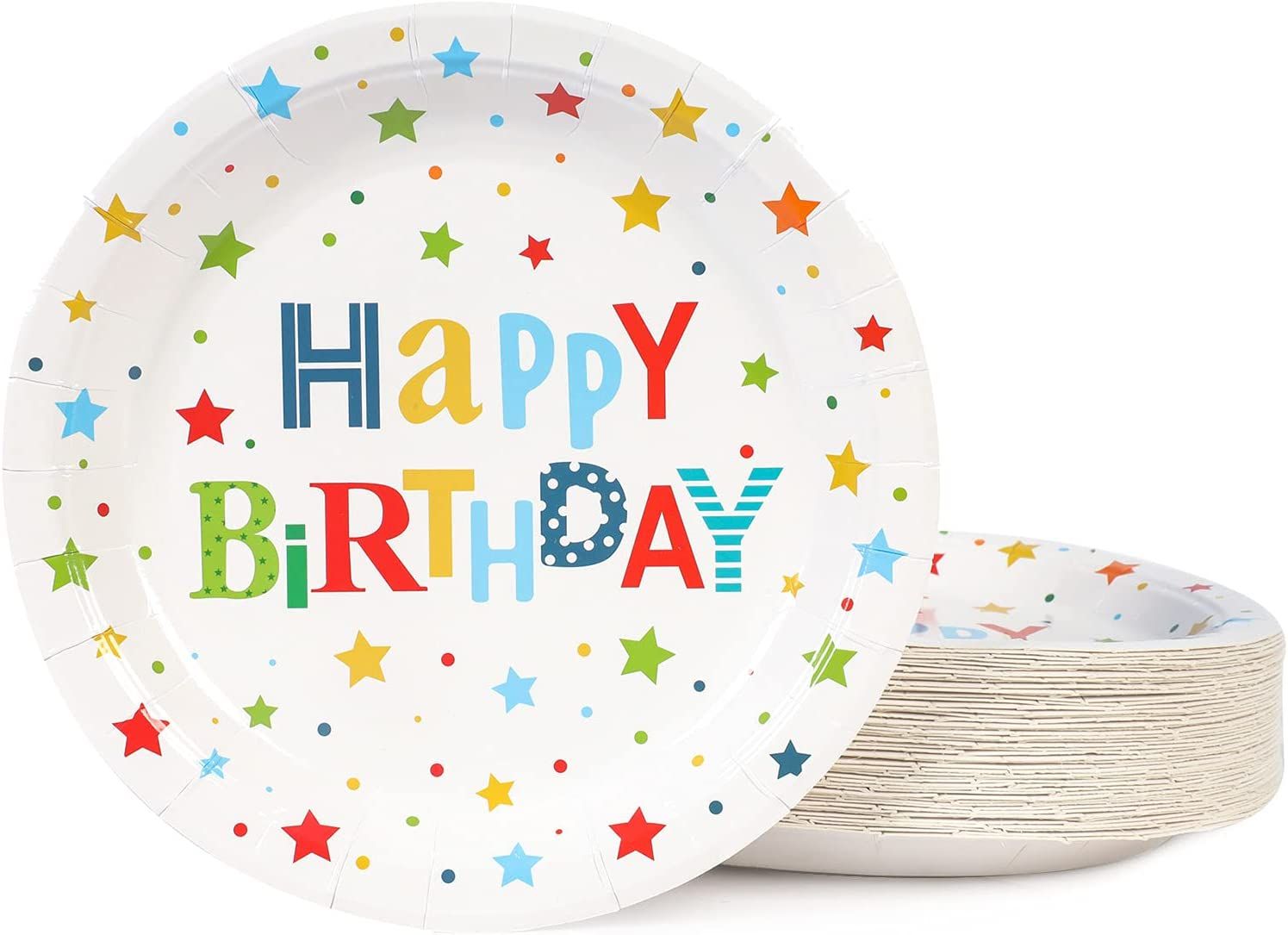 Happy Birthday Party Plates, 9inch-50pcs, Birthday Party Paper Plates, for Birthday Party Decorat... | Walmart (US)