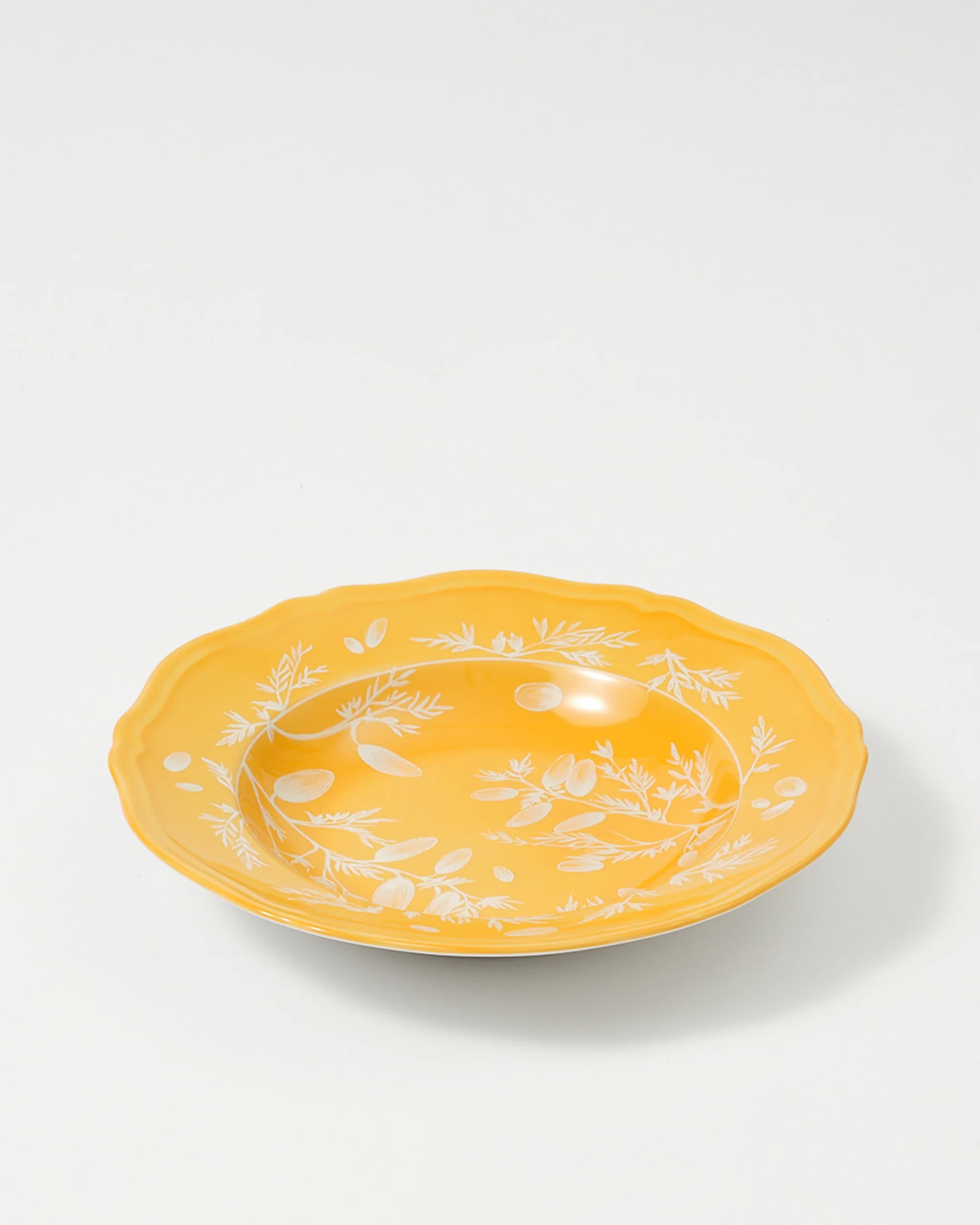 Ginori Floral Soup Plate Yellow | Cabana Magazine