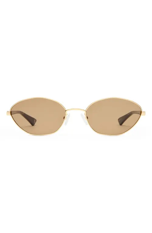 Le Specs Le Bebe 58mm Oval Sunglasse in Gold /Brown Mono at Nordstrom | Nordstrom
