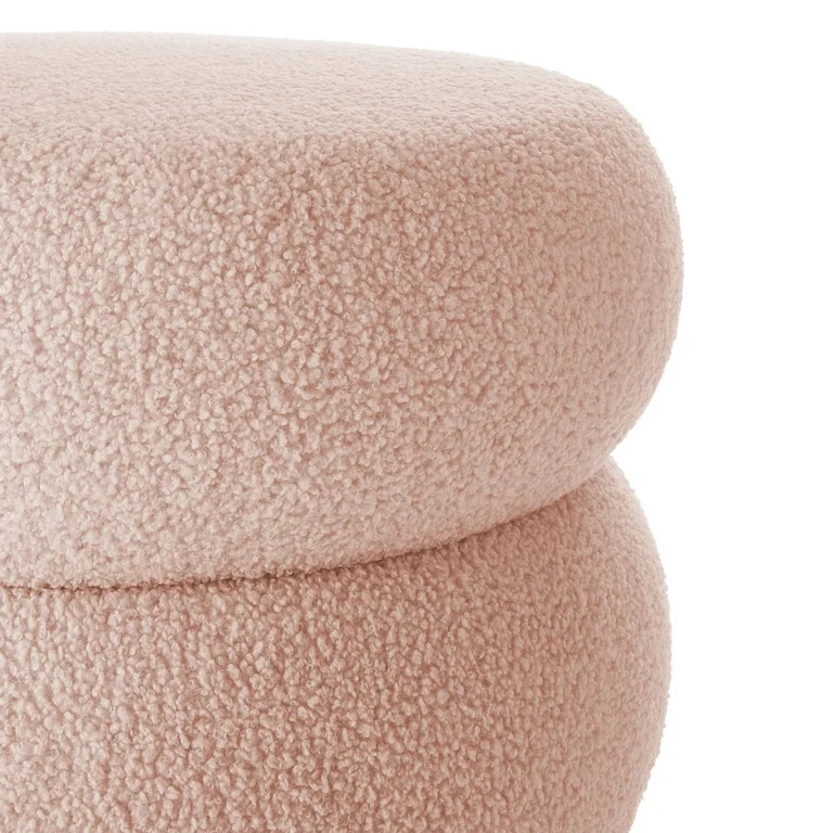 Mainstays Boucle Cloud Storage Ottoman, Blush | Walmart (US)