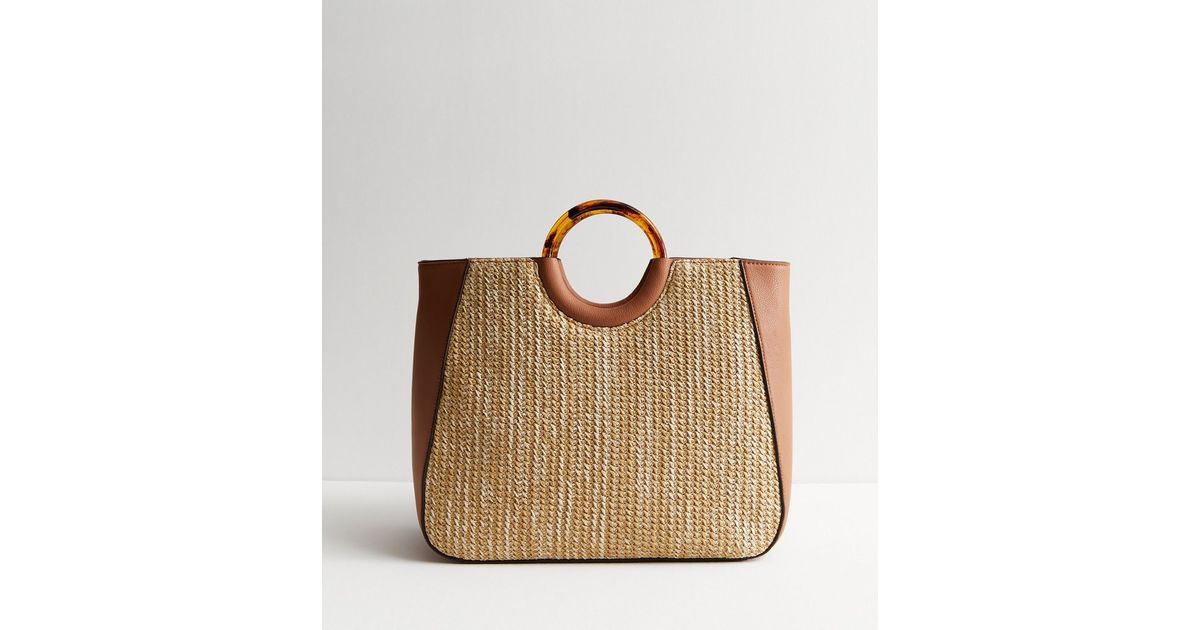 Tan Raffia Round Handle Tote Bag
						
						Add to Saved Items
						Remove from Saved Items | New Look (UK)