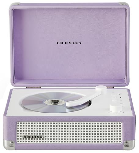Crosley CR3505A-LN Cruiser Retro Portable CD Player with Stereo Bluetooth Speakers and FM Radio, Lavender | Amazon (US)