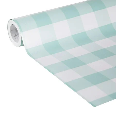 EasyLiner Adhesive Laminate 20 In. x 15 Ft. Shelf Liner, Sky Gingham | Walmart (US)