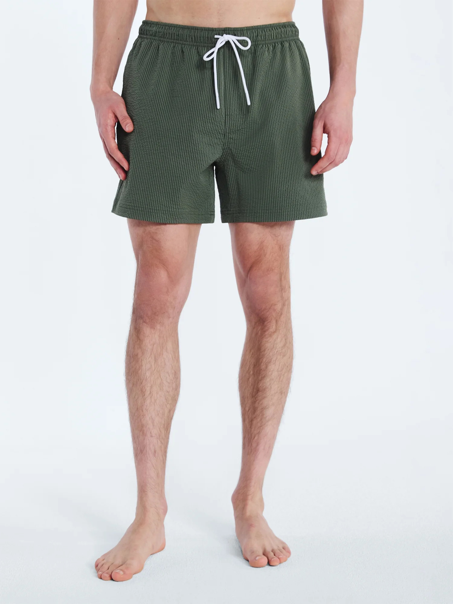 Free Assembly Men's Swim Stretch Seersucker Board Shorts, 5" Inseam, Sizes S-3XL - Walmart.com | Walmart (US)