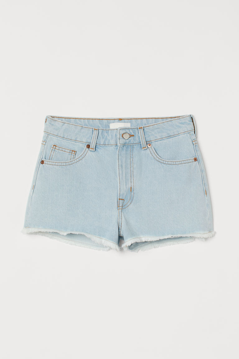 H & M - Slim High Denim Shorts - Blue | H&M (US + CA)