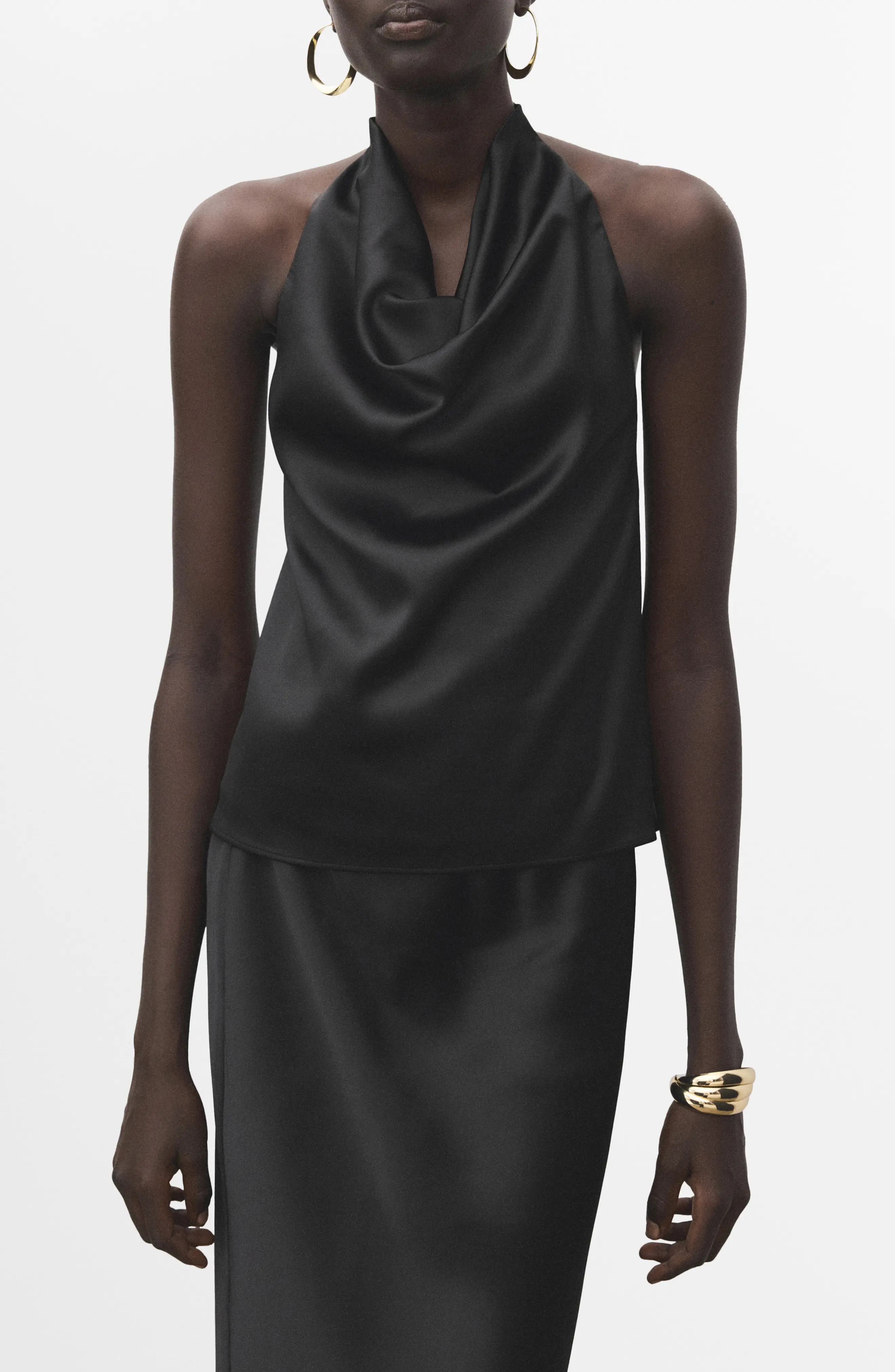 Drape Halter Neck Satin Top (Women) | Nordstrom | Nordstrom