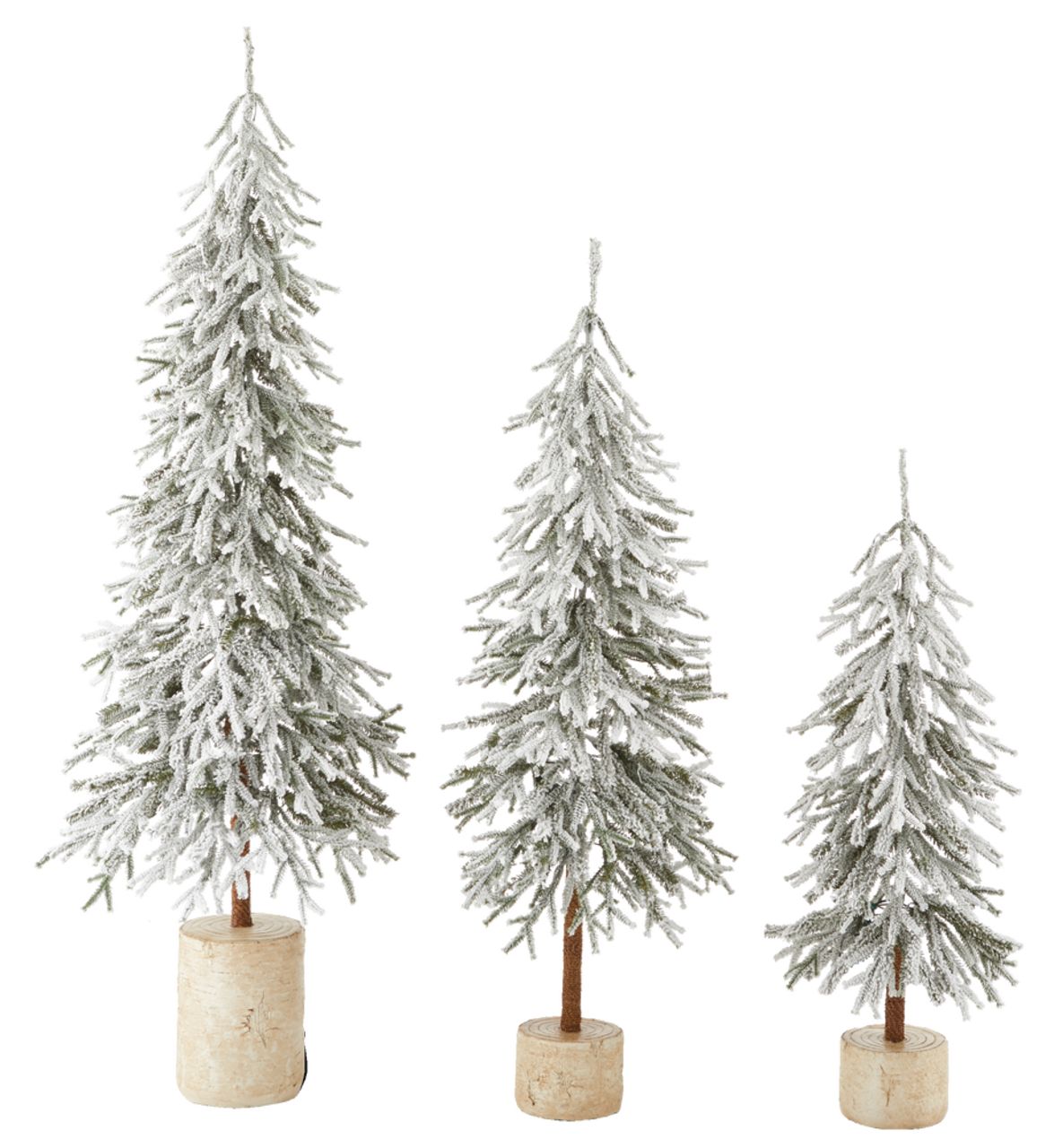 CANVAS Flocked Downswept Pre-Lit Potted Trees, 3-pk | Canadian Tire