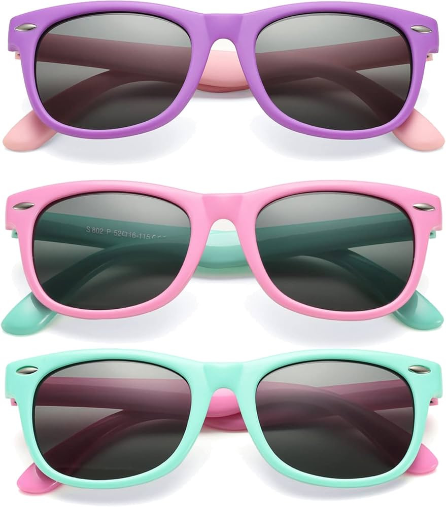 COASION Kids Polarized Sunglasses TPEE Rubber Flexible Shades for Girls Boys Age 3-9 | Amazon (US)
