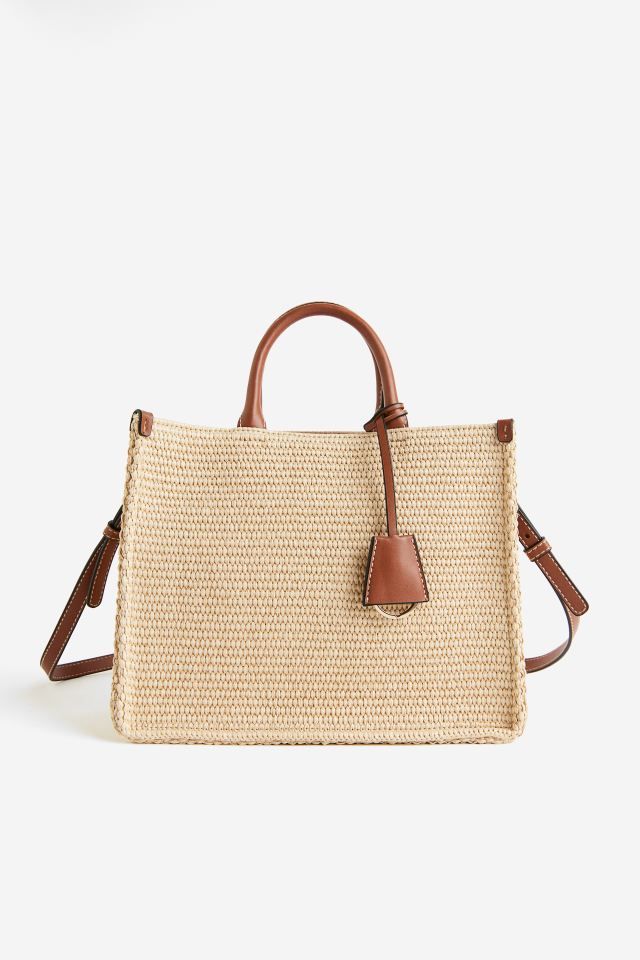 Crossbody Straw Bag - Beige/brown - Ladies | H&M US | H&M (US + CA)