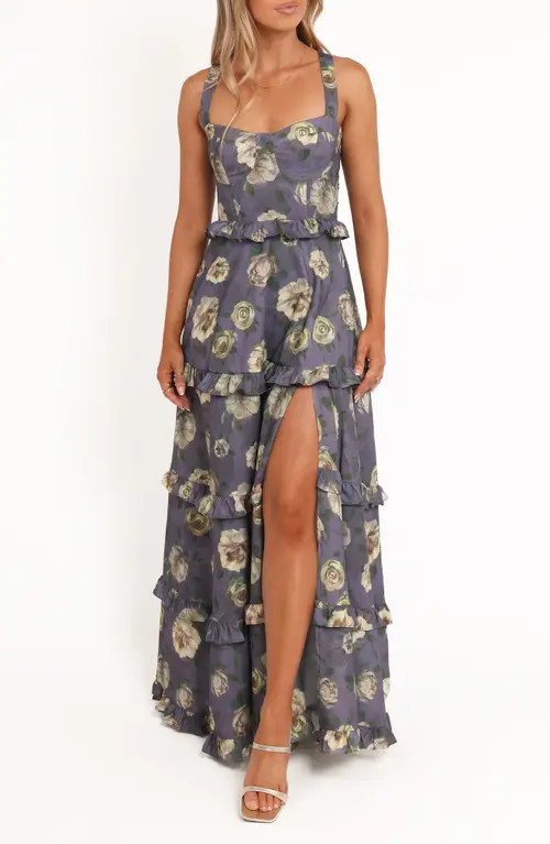 Petal & Pup Lillee Floral Tiered Maxi Dress in Lavender Floral at Nordstrom, Size X-Large | Nordstrom