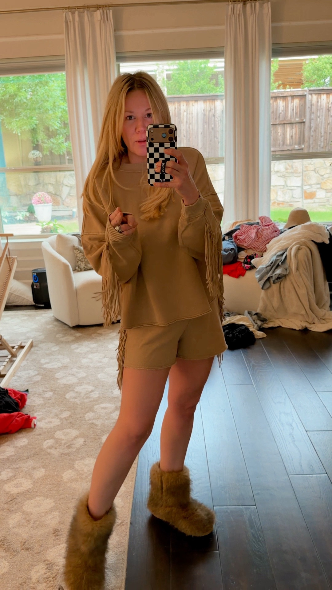 The cutest fringe set! The shorts are true to size I went with a medium and the top sized up to a large