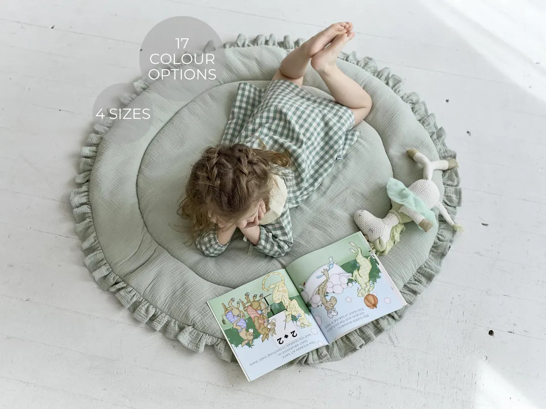 Sage Green Play mat, Baby Gifts, Play Mat For Newborns, Baby play mat, Baby Rug, Round Baby Mat, ... | Etsy (US)