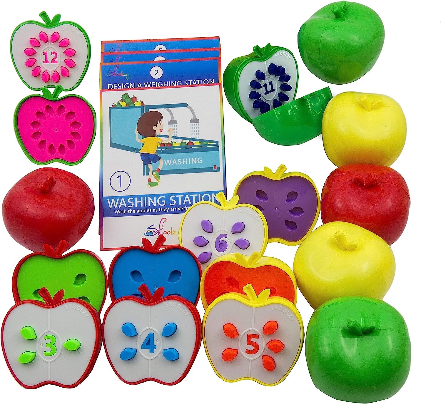 Skoolzy Learning Toys for 3 Year olds to Ages 6 - STEM Apple Factory Color Sorting Montessori Toy... | Amazon (US)
