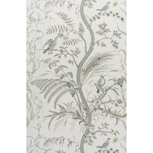 Brunschwig & Fils Bird And Thistle Gray Wallpaper | DecoratorsBest | DecoratorsBest