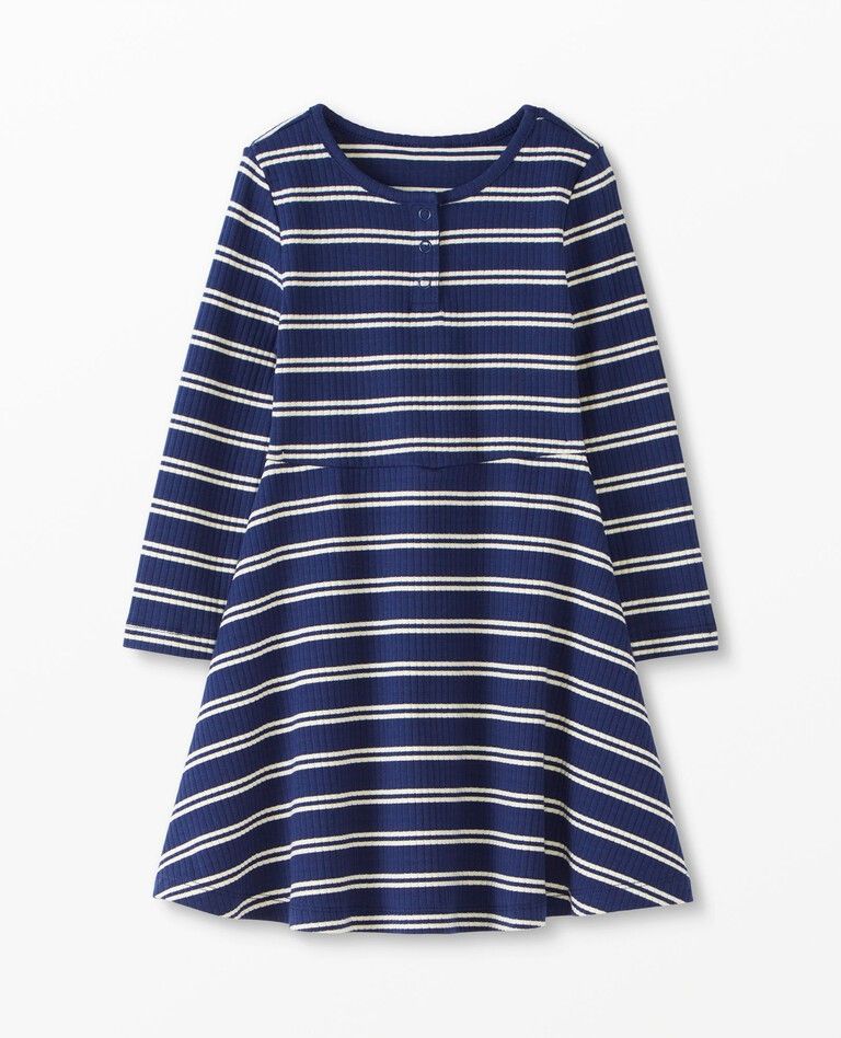 Stripe Long Sleeve Fit & Flare Dress | Hanna Andersson