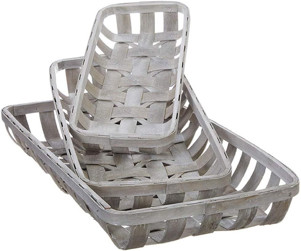 RAZ Imports Veranda 32.75" White Washed Tobacco Basket, Set of 3 | Amazon (US)