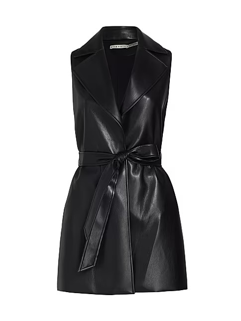 Rozlynn Faux Leather Belted Dress | Saks Fifth Avenue