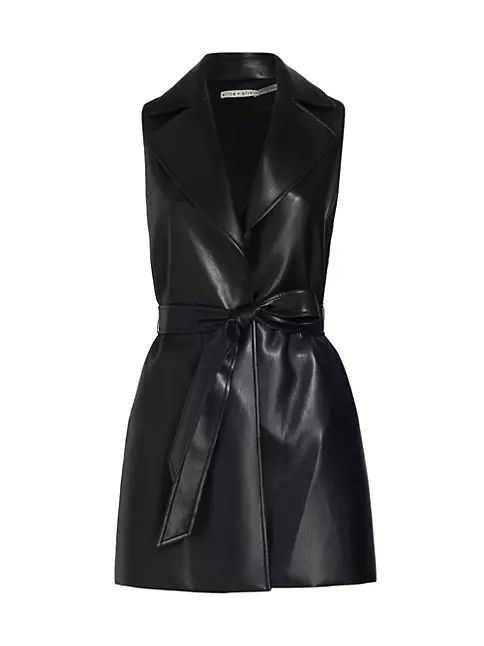 Rozlynn Faux Leather Belted Dress | Saks Fifth Avenue