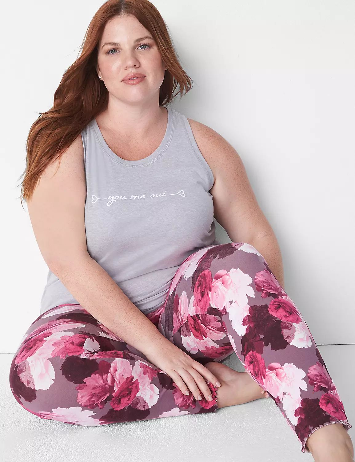 Comfy Cotton Ruffle Tank & Legging PJ Set | LaneBryant | Lane Bryant (US)