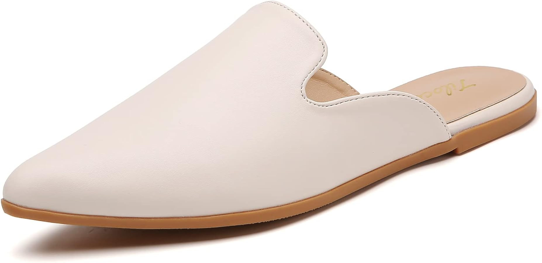 Tliocow Mules for Women Flats Slip On Backless Flat Mule Pointed Toe Slides Loafer Shoes | Amazon (US)