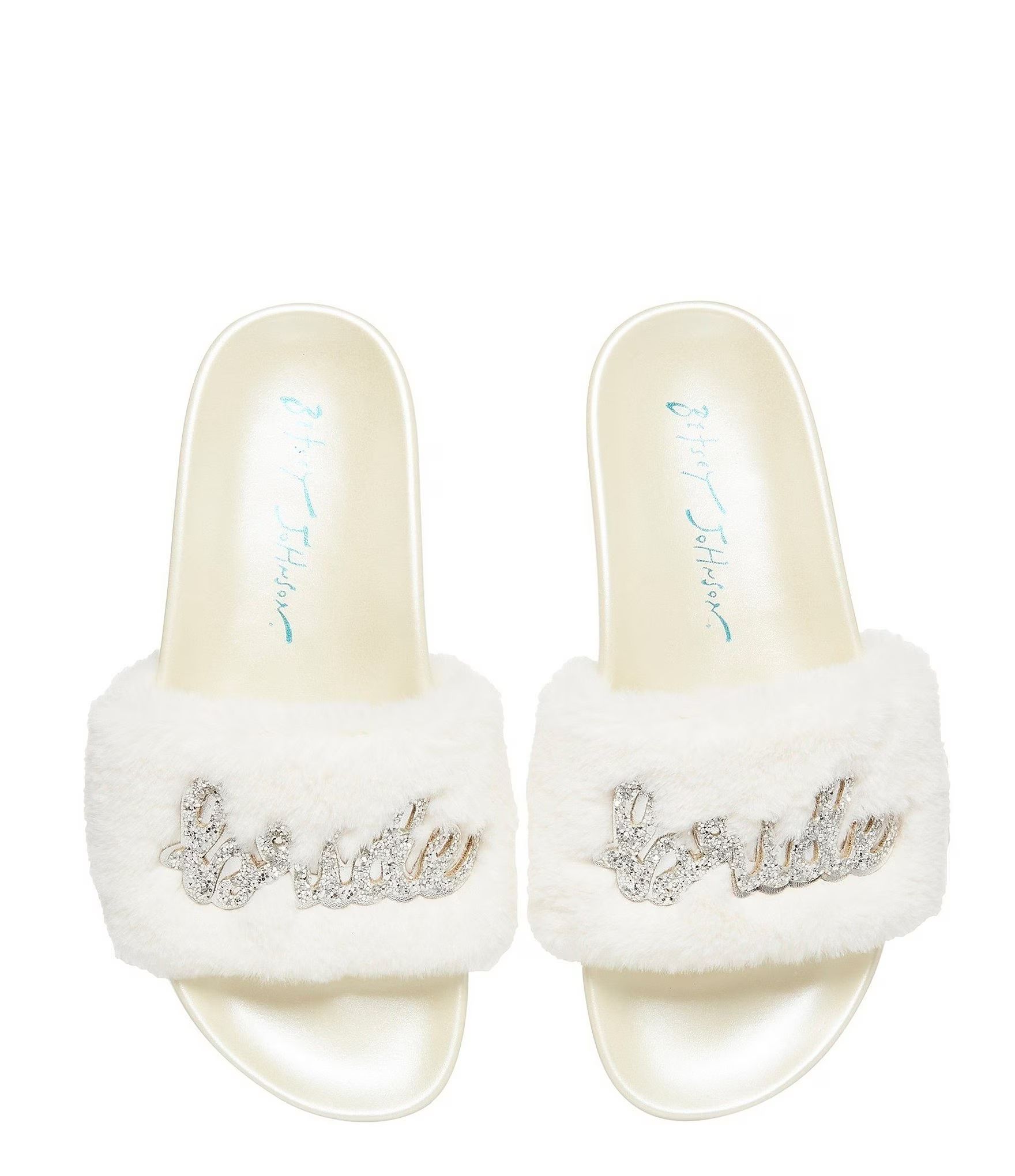 Blue by Betsey Johnson Alice Faux-Fur Bridal Slides | Dillard's | Dillard's