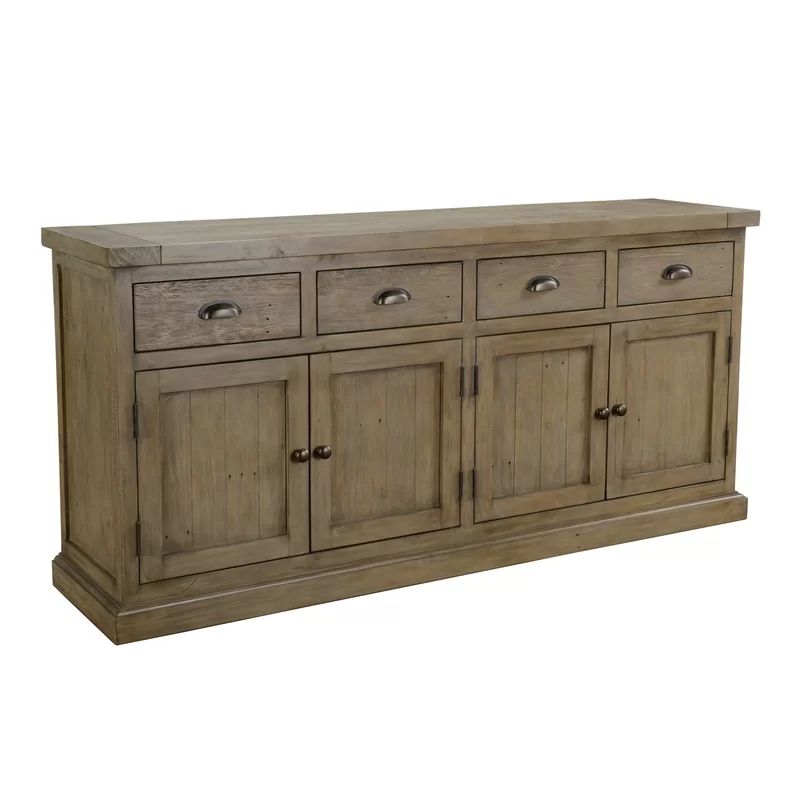 Kinston 74" Wide 4 Drawer Pine Wood Sideboard | Wayfair North America