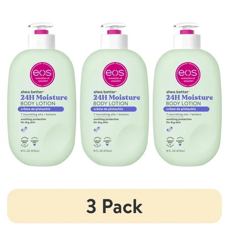 (3 pack) eos Shea Better Body Lotion- Creme de Pistachio, Soothes Dry Skin, 16 fl oz | Walmart (US)