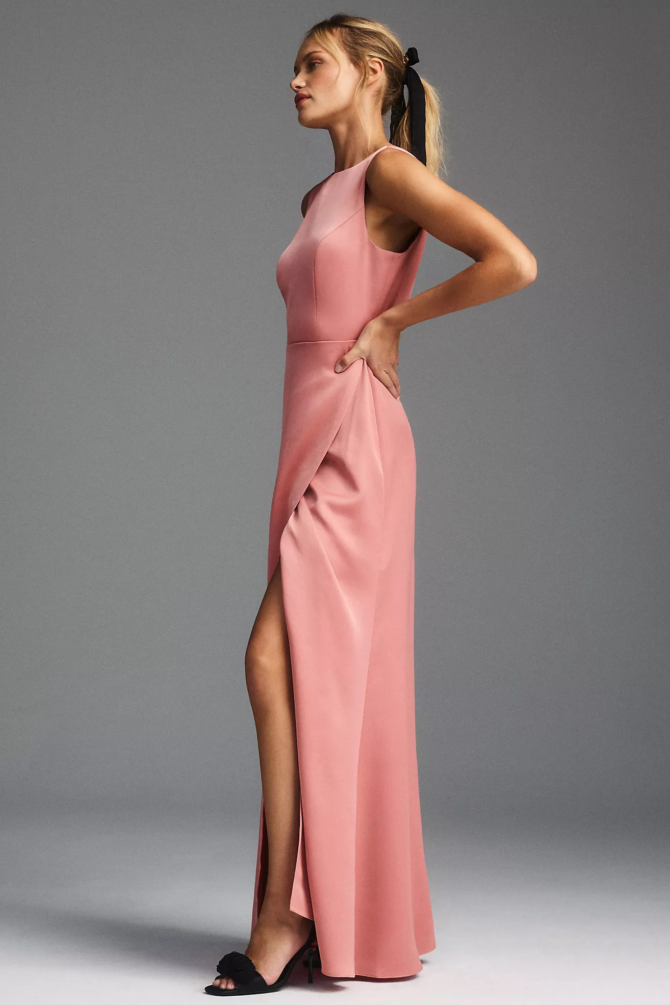 BHLDN Alice High-Neck Satin Maxi Dress | Anthropologie (US)
