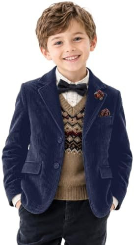 Retro Corduroy Boys Suit Jacket Set Suits Separates Sport Coat for Boy Kids | Amazon (US)