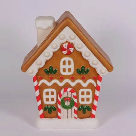 Lighted Blow Mold Gingerbread House Outdoor Christmas Decoration, Multi-Color, 28", by Holiday Time | Walmart (US)