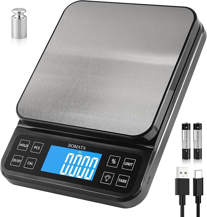 Amazon.com: BOMATA Large Kitchen Scale with 0.1g/0.001oz High Precision, 5kg/11lb Bakery Scale wi... | Amazon (US)
