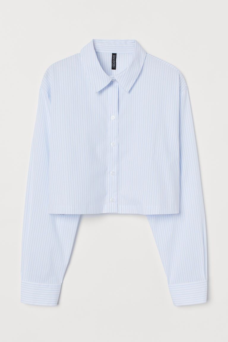H & M - Cotton Crop Shirt - White | H&M (US + CA)