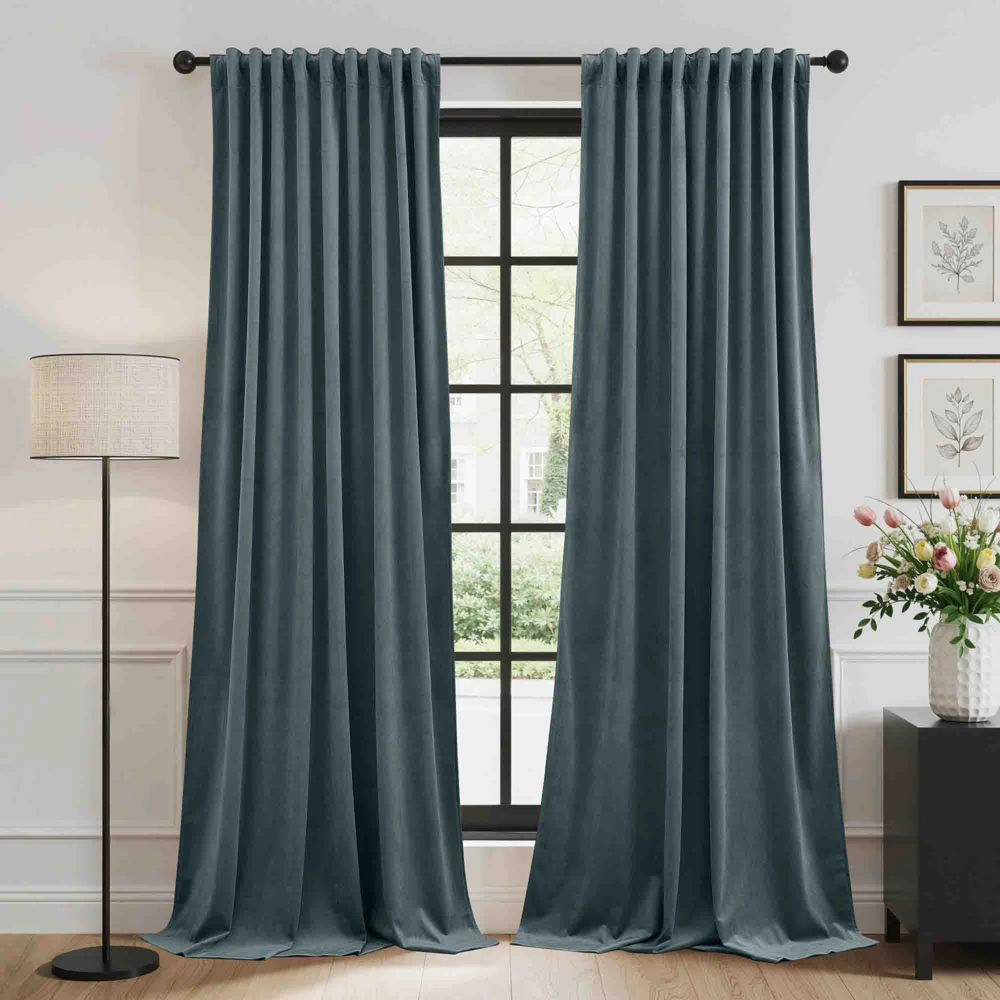 Velvet Solid Color Room Darkening Curtain Panels (Set Of 2) | Wayfair North America