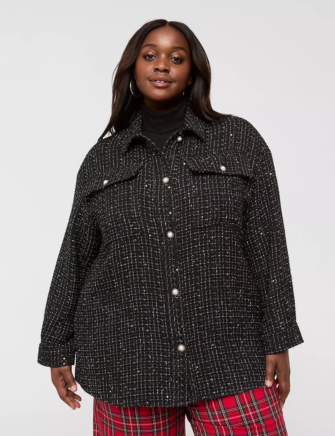 Sequin Tweed Shacket | Lane Bryant (US)