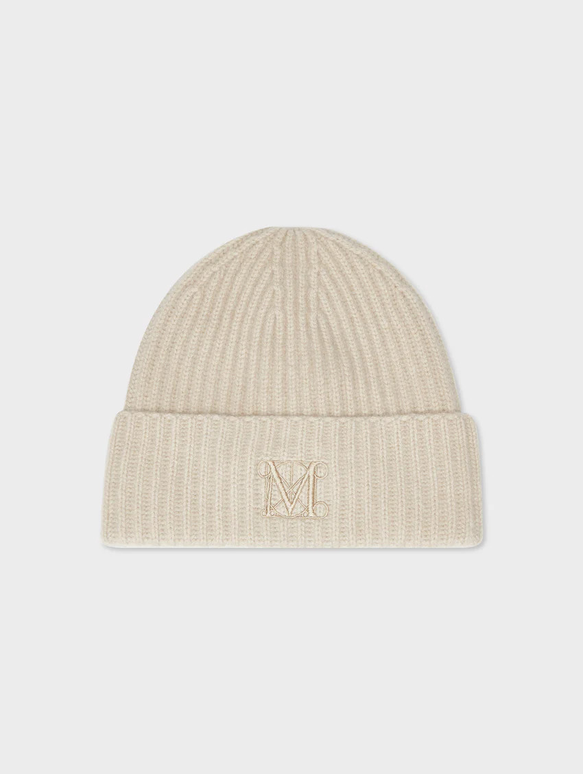 Cashmere Met Embroidered Beanie | White and Warren