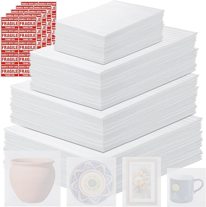 250PCS Packaging Supplies,200 Pack Foam Pouches 4 Sizes(14"x14", 12"x12", 12"x7.5", 7.5"x7.5") wi... | Amazon (US)