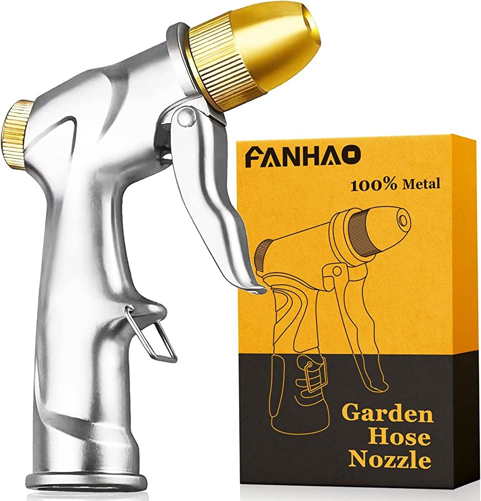 FANHAO Upgrade Garden Hose Nozzle Sprayer, 100% Heavy Duty Metal Handheld Water Nozzle High Press... | Amazon (US)