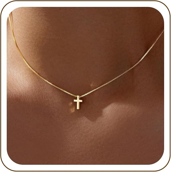 Cross Necklace for Women Teen Girls, Dainty 14K Gold Silver Plated Cross Choker Jewelry Non Tarni... | Amazon (US)
