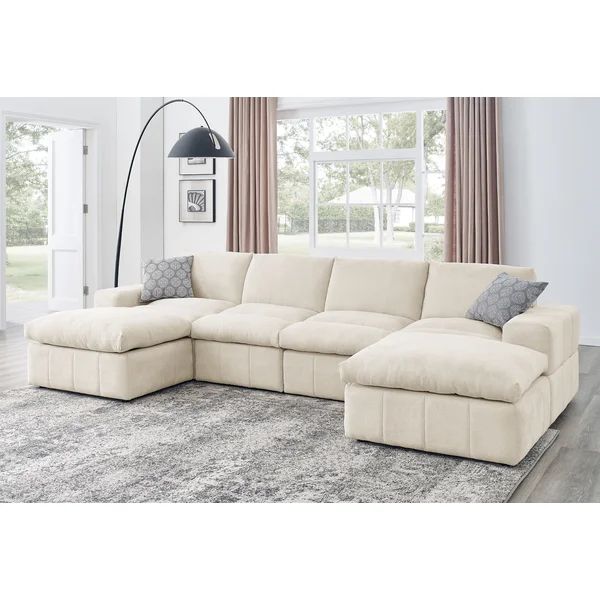 Anchoretta 134" Wide Reversible Modular Sectional with Ottoman | Wayfair North America